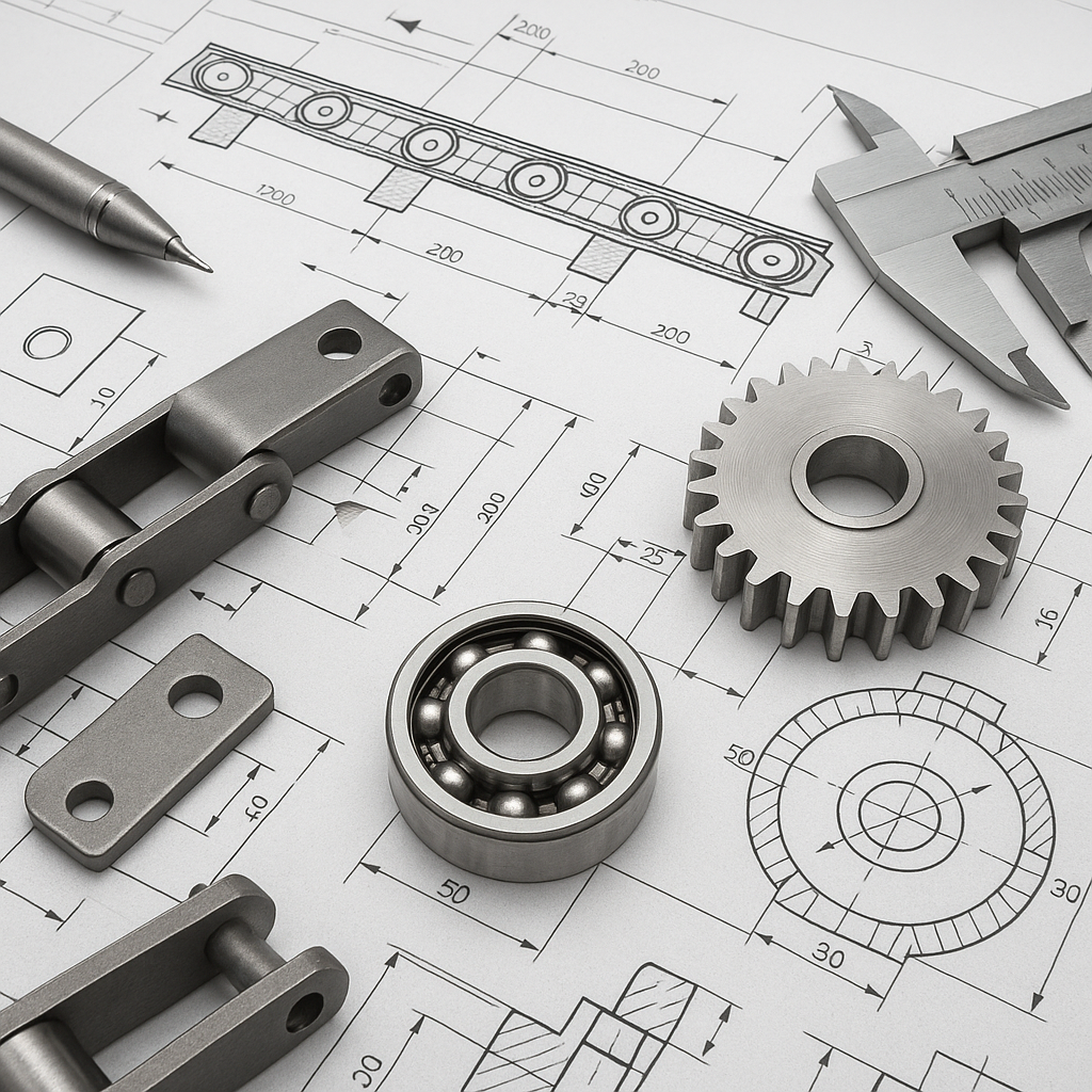 Floor chain conveyor system for roll handling